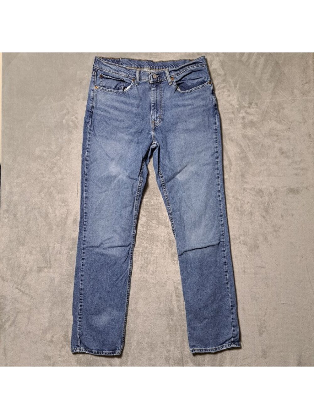 Levis 514 Mens 36x34 Jeans Blue Faded Medium Wash Straight Fit Zip Fly Work